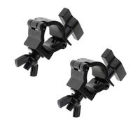 TOP-MAX Lot de 2 colliers de serrage robustes en alliage d'aluminium pour éclairage de scène de 48 à 52 mm de diamètre pour fixer des lumières, haut-parleurs, projecteurs, panneaux (noir 2)