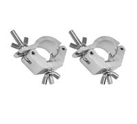 TOP-MAX Lot de 2 colliers de serrage robustes en alliage d'aluminium pour éclairage de scène de 48 à 52 mm de diamètre pour fixer des lumières, haut-parleurs, projecteurs, panneaux (argent)