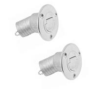 TOP-MAX Lot de 2 embouts de remplissage de pont de bateau - Sans vec chaîne - En acier inoxydable 316 - Pour yachts, caravanes, remorques, diesel - 38 mm