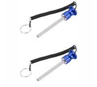 TOP-MAX Lot de 2 piquets de rechange universels avec corde de traction magnétique pour la maison et le commerce (8 x 100 mm, bleu)