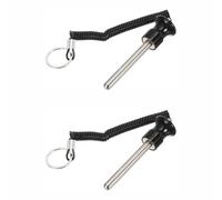 TOP-MAX Lot de 2 piquets de rechange universels avec corde de traction magnétique pour la maison et le commerce (10 x 80 mm, noir)