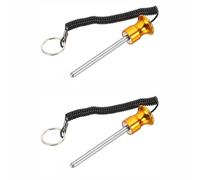 TOP-MAX Lot de 2 piquets de rechange universels avec corde de traction magnétique pour la maison et le commerce (8 x 100 mm, doré)