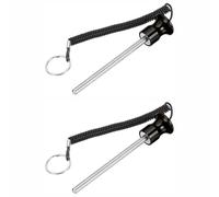 TOP-MAX Lot de 2 piquets de rechange universels avec corde de traction magnétique pour la maison et le commerce (8 x 125 mm, noir)