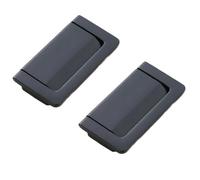 TOP-MAX Lot de 2 poignées encastrées en alliage de zinc pour armoire et tiroir, espacement des trous de 64 mm pour portes de meubles (noir)