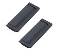 TOP-MAX Lot de 2 poignées encastrées en alliage de zinc pour armoire et tiroir, espacement des trous de 96 mm pour portes de meubles (noir)