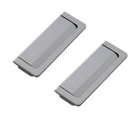 TOP-MAX Lot de 2 poignées encastrées en alliage de zinc pour armoire et tiroir, espacement des trous de 96 mm pour portes de meubles (gris perle)