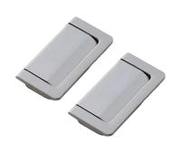 TOP-MAX Lot de 2 poignées encastrées en alliage de zinc pour armoire et tiroir, espacement des trous de 64 mm pour portes de meubles (gris perle)