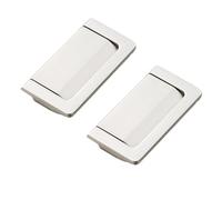 TOP-MAX Lot de 2 poignées encastrées en alliage de zinc pour armoire et tiroir, espacement des trous de 64 mm pour portes de meubles (brossé)