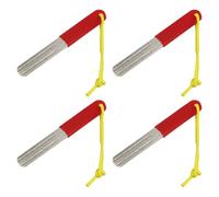 TOP-MAX Lot de 4 aiguiseurs de pêche portables avec poignée, double face, pour fixer des crochets, des lignes de polissage, réglage des dérives (rouge-jaune)
