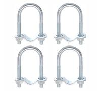TOP-MAX Lot de 4 étriers ronds en U de 32 mm avec écrous et vis de fixation de tube métallique pour remorque, fournitures industrielles