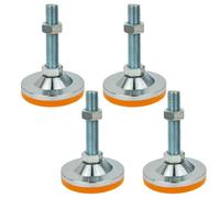 TOP-MAX Lot de 4 pieds de nivellement réglables pour meubles, 80 mm de diamètre, antidérapants, avec filetage M12, pièces de réparation pour établi, machines, maison, bureau, industriel