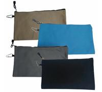 TOP-MAX Lot de 4 pochettes en toile avec fermeture éclair, 28 x 18 cm, sacs de rangement pour articles de papeterie et cosmétiques, maquillage, artisanat, sac de transport de voyage