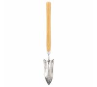 TOP-MAX Pelle à main de jardin - En acier inoxydable - Large - Poignée ergonomique en bois - Outil de plantation - Pour creuser, planter le sol