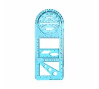 TOP-MAX Règle géométrique multifonctionnelle, modèle de dessin mobile en plastique, outil de mesure mathématique multi-échelle avec rapporteur à 360° pour artistes, étudiants, typographes, designers