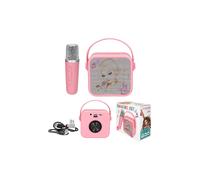 Depesche Kit de karaoké TOPModel 13778 Rose – Haut-parleur Bluetooth, Microphone et câble USB‑C