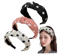 Top-nound bandeau pour les femmes 3pcs Point Point Notted Band Bands de cheveux Turban Plain Turban Cross Bands Clips Hair Vintage pour le port quotidien, Rencontre.