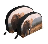Top of The Snow Mountain Trousse de maquillage portable avec fermeture éclair et compartiments intérieurs, Éléphant qui, Taille unique