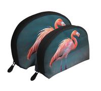 Top of The Snow Mountain Trousse de maquillage portable avec fermeture éclair et compartiments intérieurs, Flamant rose vif, Taille unique