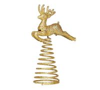 Top Ornament Golden Deer Tree Top Decoration Holiday Decoration Unique Design KzW805 (A, Taille unique)