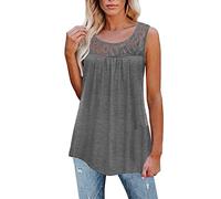 Top pour femme, col en V, débardeur extra long, sans manches, élégant, débardeurs, bohème, uni, léger et aéré, t-shirt d'été décontracté, dos nageur, débardeur enveloppant, ample