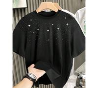 Top pour homme, procédé de perçage à chaud, t-shirt casual pour homme à col rond et manches courtes de couleur unie, nouveau printemps/été 2025 L,M,S,XL,XXLBlocs de couleur,Tout ImpriméTissu tricoté