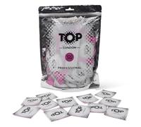 TOP préservatifs, paquet de 100, nervurés et picotés, naturels et sensationnels, en latex, avec réservoir, diamètre 53 mm, pour hommes