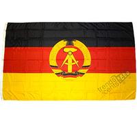 Top qualité - Drapeau de la République allemande Democratique allemand - Drapeau de la République allemand - 250 x 150 cm - Très résistant aux déchirures- Poids du tissu : env. 100 g/m2