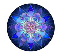 Top Qualité Mandala Motif floral en caoutchouc antidérapant Tapis de souris gaming rond Mouse Pad (20 x 20 cm)