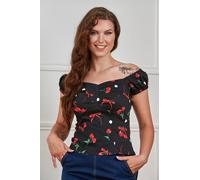 Top Rockabilly de Banned Alternative - Babe Cherries & Bows - Haut - XS à 3XL - pour Femme - noir S