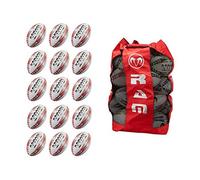 Top Rugby Lot de 15 ballons d'entraînement de rugby avec grand sac de rangement respirant