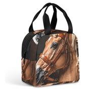Top Sac à déjeuner à motif tête de cheval de charpentier pour homme et femme, sacs fourre-tout isothermes portables avec poignée, étanche, réutilisable, pour le travail, le pique-nique, les voyages