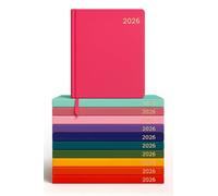 Top Sale Agenda annuel 2026 1 jour par page avec couverture rigide et ruban assorti - Rose Format A4