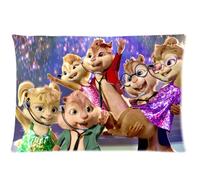 Top Sale Alvin and the Chipmunks Custom Zippered Pillow Cases 20 x 30 Inch(Twin sides) Wonderful