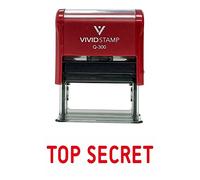 Top Secret auto-encreur Tampon en caoutchouc 3/4" x 1-7/8" - Large Red