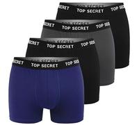 TOP SECRET Boxer Homme 4 Pièces XL | Coton Coupe Boxer Shorts Respirant Sous-vêtements avec Taille élastique