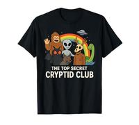 Top Secret Cryptid Club avec Mothman Wendigo Nessie Bigfoot T-Shirt