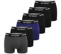 Top Secret Lot de 4 à 6 boxers pour homme, respirants et antidérapants en coton (taille M-2XL), noir, bleu, gris, XXL
