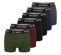 Top Secret Lot de 4 à 6 boxers pour homme, respirants et antidérapants en coton (taille M-2XL), noir, rouge, bleu, gris, L
