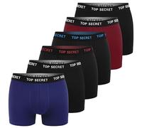 Top Secret Lot de 4 à 6 boxers pour homme, respirants et antidérapants en coton (taille M-2XL), noir, rouge, bleu, XXL