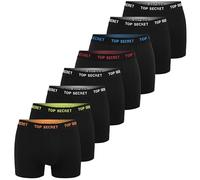 Top Secret Lot de 8 boxers pour homme, respirants et antidérapants en coton (taille M-2XL), Lot de 8 : noir 2, L
