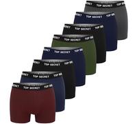 Top Secret Lot de 8 boxers pour homme, respirants et antidérapants en coton (taille M-2XL), Lot de 8 : noir, bleu, rouge, vert, gris, XXL