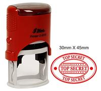 TOP SECRET personnalisé Timbre Shiny Timbres auto-encrage ovale caoutchouc 30mm x 45mm
