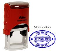 TOP SECRET personnalisé Timbre Shiny Timbres auto-encrage ovale caoutchouc 30mm x 45mm