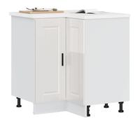 Top sélection@Armoire d'angle de cuisine JILL'S - NEUF Pieds réglables/Support de cuisine - Porto blanc brillant bois ingénierie 754