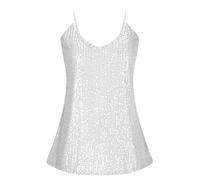 Top Sequins Loose, sans Manches, Style Festif, Confortable pour Un Usage Quotidien, Look élégant#Z