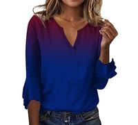 Top Sexy Femme Decolleté Ouvert Tuniques pour Femmes Manches 3/4 Tee Shirt Motard T-Shirt Long Femme Maxi T Shirt De Nuit Femme Tshirt Femme Ete Tee Shirt Paillette Femme Tee Shirt Sport