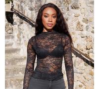 Top sexy transparent à fleurs de pivoine avec dentelle élastique pour femme (coupe aléatoire) L,M,S,XL,XS,XXSPlantesTissu tricoté