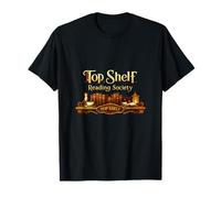 Top Shelf Reading Society Art Deco Book Lover Design T-Shirt