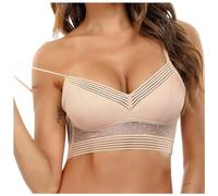 Top Soutien Gorge Intégré Bralette Femme sans Armature Brassière Allaitement Soutiens-Gorge Ensemble sous Vetement Dim Generous Complexe Culotte Coussinet Decollete Plongeant Ouverture Devant avec