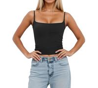 Top Soutien Gorge Intégré Sans Manches Coupe Slim Sexy Avec Coques Amovibles Et Bretelles Réglables Caraco Femme Ajusté Et Confortable Parfait Pour La Superposition Ou Porté Seul Lors Des So M358